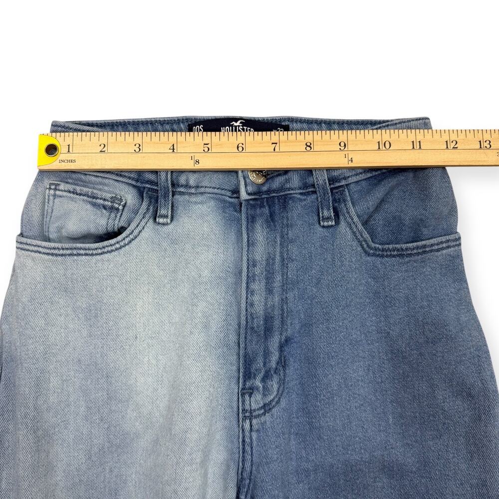 Hollister Patchwork Dad Jeans Ultra High Rise Two Tone Blue Denim‎ 23x29 Y2K - Picture 10 of 13